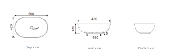 8310 - Oval Basin 600X420X135 - Image 4