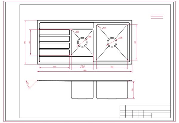 BGF-108-NTH - Nth Sq Sink 1080X500X200 - Image 2