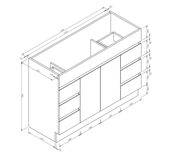 JQD-1200 - K/Board Vanity 1200X460 - Image 2