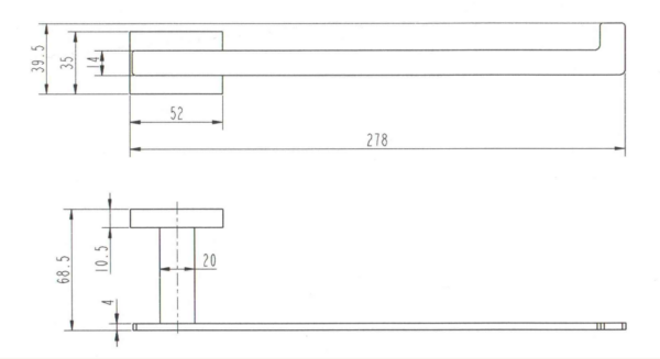 1560 - Rect Towel Holder - Image 2