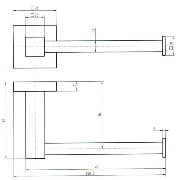 6051-1 - Square Toilet Paper Holder - Image 2