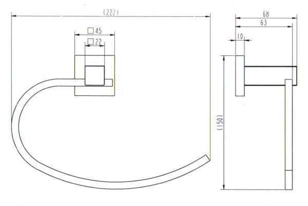6060 - Sq Towel Ring - Image 2