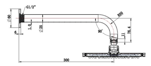 2001 - Showerhead on Wall Mounted Arm - Image 2