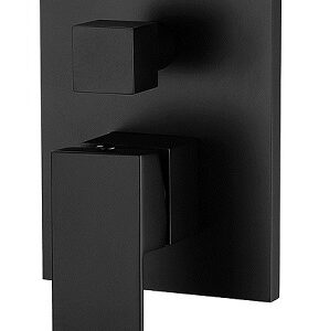 CHA-43D - Black Sq Wall Mixer - Diverter