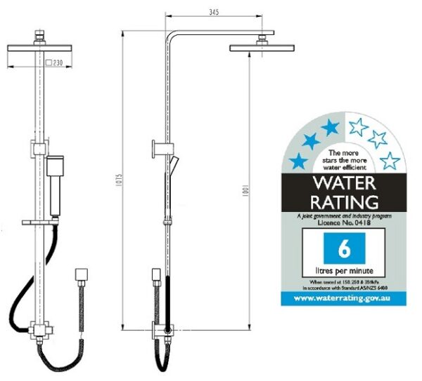 SMF-159-N - Sq Shower Unit - Image 2