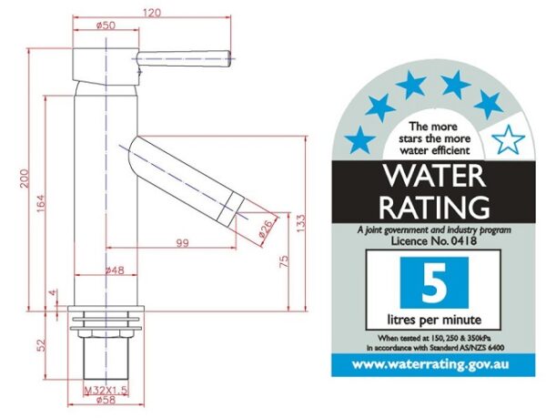 TK70B - Round Basin Mixer - Image 2