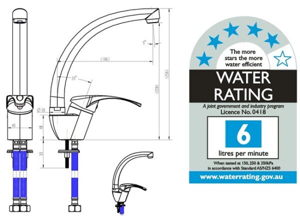 TK73G - Solid Handle Kitchen Mixer - Image 2