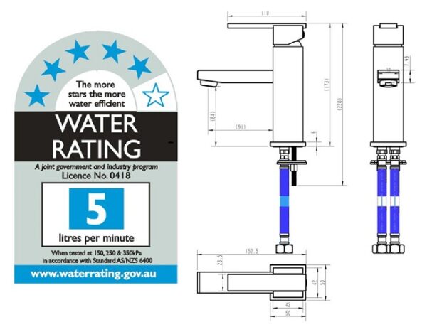 TYO-42B - Square Basin Mixer - Image 2