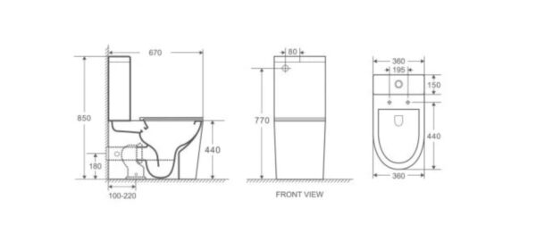 IVY - NEW - Rimless Btw Toilet - 850mm - Image 2